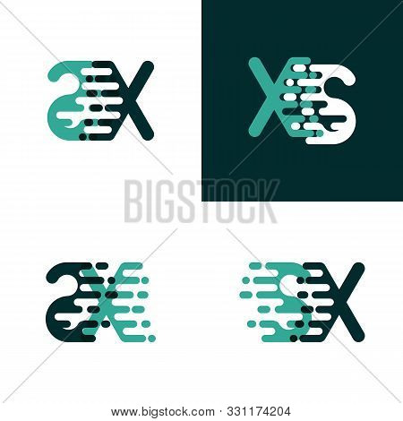 Sx Letters Logo With Accent Speed In Light Green And Dark Green