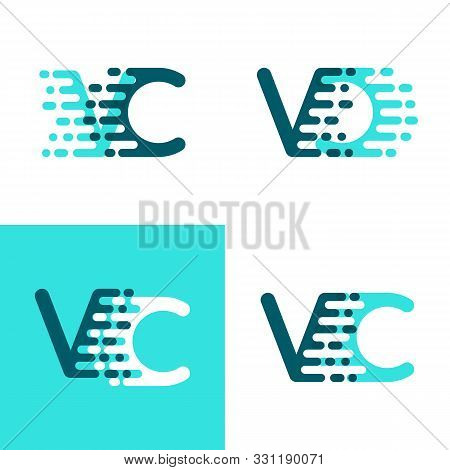 Vc Letters Logo With Accent Speed Green And Blue