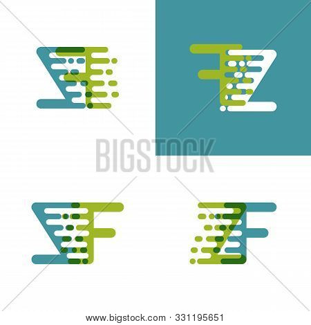 Zf Letters Logo With Accent Speed Green And Blue