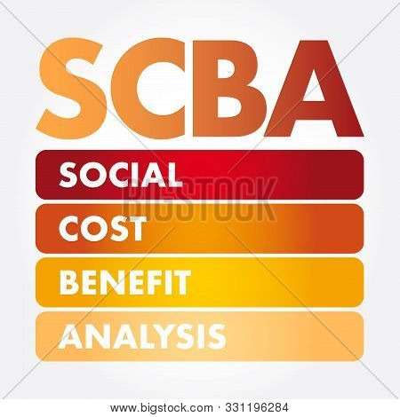 Scba - Social Cost Benefit Analysis Acronym, Business Concept Background