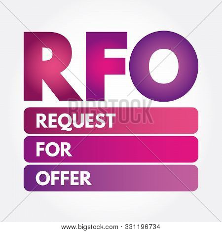 Rfo - Request For Offer Acronym, Business Concept