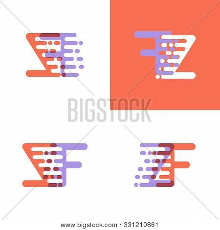 Zf Letters Logo With Accent Speed Orange And Lavender