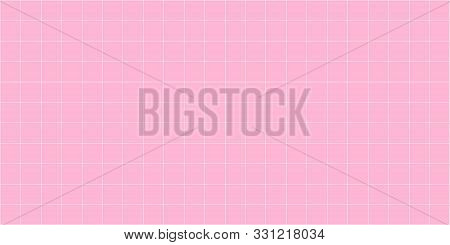 Grid Square Graph Line Full Page On Pink Paper Background, Paper Grid Square Graph Line Texture Of N