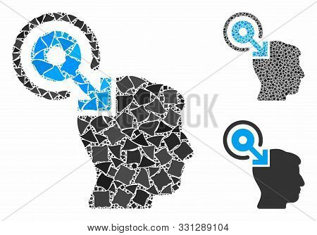 Brain Interface Plug-in Composition Of Unequal Elements In Variable Sizes And Color Hues, Based On B