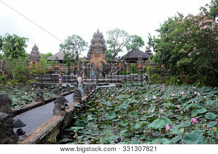 Bali, Indonesia- 18 Oct, 2019: Main View Of Pura Taman Saraswati, The 
