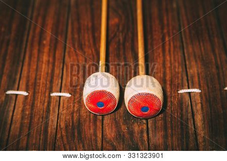 Thailand Classic Musical Instrument. Xylophone Closeup. Thai Music