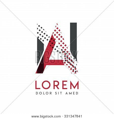 Na Logo With Gray And Red Color That Can Be Used For Creative Industries And Paper Printing. An Logo