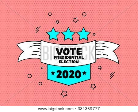 Vote 2020 Memphis Style Banner Pop Art Design