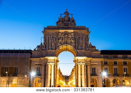 The Praca Do Comercio In Lisbon, Portugal