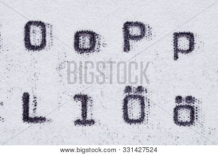 Real Typewriter Font Alphabet With Letters O, P, L, 