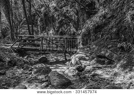 Fabulous Wooden Bridge On The Valle Dei Mulini In Lusiana In The Province Of Vicenza