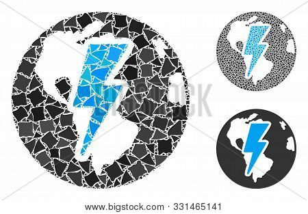 Earth Shock Composition Of Rough Parts In Variable Sizes And Color Tones, Based On Earth Shock Icon.