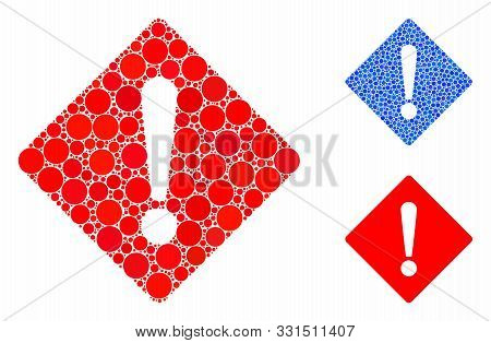 Error Composition Of Filled Circles In Variable Sizes And Color Tints, Based On Error Icon. Vector S