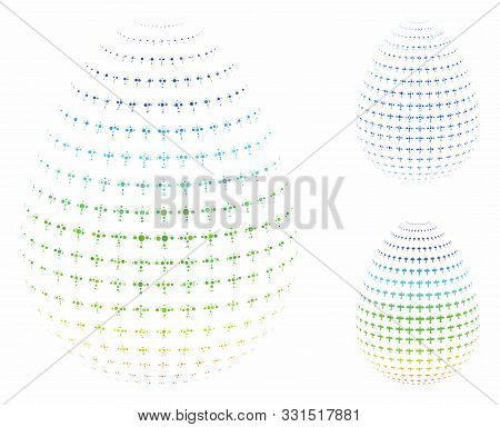 Abstract Airplane Egg Mosaic Of Round Dots In Variable Sizes And Color Tinges, Based On Abstract Air
