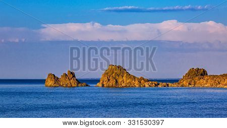 Wild Rocky Beach In Brittany On Armor Coastline.
