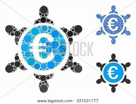 Euro Collaboration Composition Of Circle Elements In Variable Sizes And Color Tinges, Based On Euro 