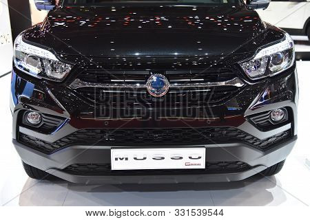 Geneva, Switzerland - March 06, 2019: Ssang Yong Grand Musso At 89Th Gims