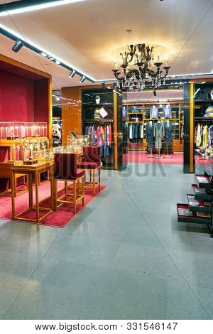 HONG KONG, CHINA - CIRCA JANUARY, 2019: interior shot of Dolce & Gabbana store in Elements shopping mall. Dolce & Gabbana is an Italian luxury fashion house.