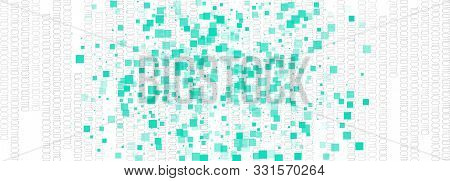 Information Technology. Matrix Digits. Data Software. White Particle Background. Technology Abstract