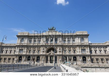 Rome, Italy - August 16, 2019: Palace Of Justice In Rome, View From The Bridge.