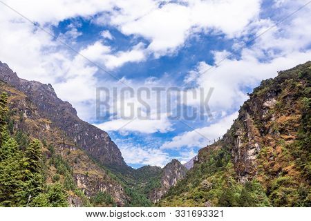 Everest In Nepal. Trekking To Everest Base Camp. Nepal.