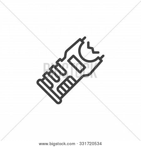 Stun Gun Line Icon. Linear Style Sign For Mobile Concept And Web Design. Police Taser Gun Outline Ve