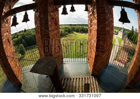 On The Bell Tower Of The Church Of The Transfiguration Of The Lord In Holguin Monastery. Russia, Tve