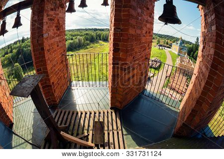 On The Bell Tower Of The Church Of The Transfiguration Of The Lord In Holguin Monastery. Russia, Tve