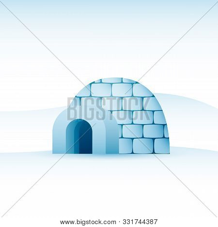 Vector Isolated Igloo Or Polar Ice House On Hwite Background