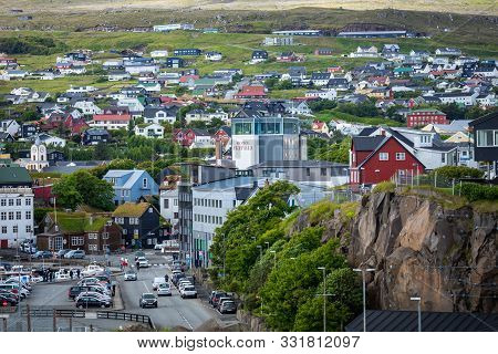 Torshawn, Faroe Islands, Denmark - July 05, 2019: Harbour In Bay Of Torshawn, Which Is The Capital C