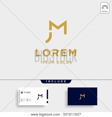 Letter Jm Mj M J Monogram Logo Design Minimal