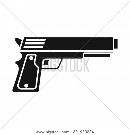 Vector Illustration Of Pistol And Caliber Sign. Graphic Of Pistol And Handgun Vector Icon For Stock.