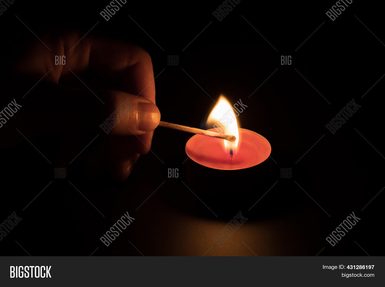 Lighting Red Candle Image & Photo (Free Trial) Bigstock
