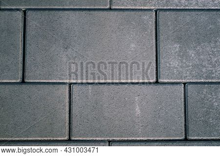 Vibro-pressed Concrete Paving Slabs. Pattern Of Rectangles.