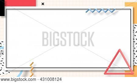 Geometric colorful Memphis frame social banner