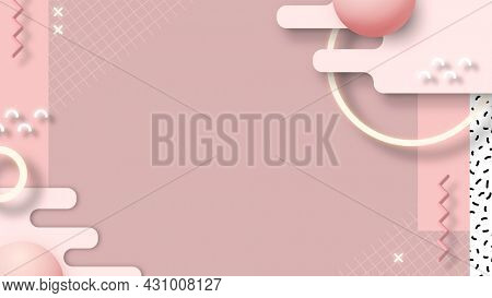Pink geometric Memphis social banner