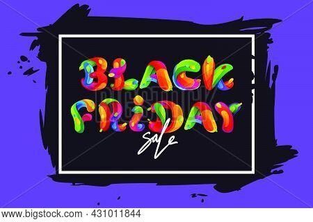Black Friday Sale Lettering On Brush Stroke Background For Your Poster, Flyers, And Other Advertisin