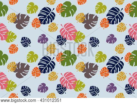 full color leaf, seamless pattern palm leaf, green palm leaf pattern, nature leamless patern