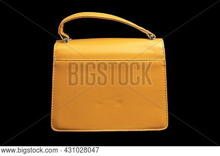 Fashion Handbags On Black Background. Flat Lay, Springsummer Fashion Concept In Pastel Colored
