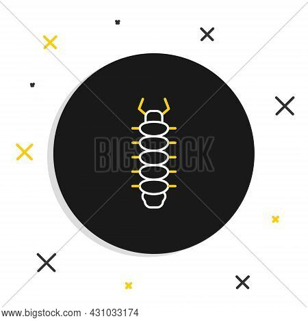 Line Centipede Insect Icon Isolated On White Background. Colorful Outline Concept. Vector