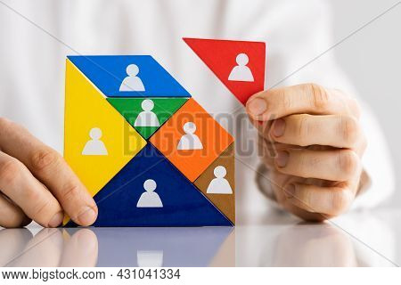 Hr Manager Recruiting Talent. Human Recruitment Puzzle