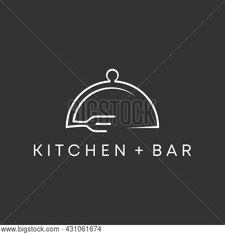 Food Cover Logo Free Vector Stock. Fork Abstract Design Concept. Can Be Used As A Symbol Related To 