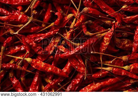 Dried Red Hot Chilli Texture Background