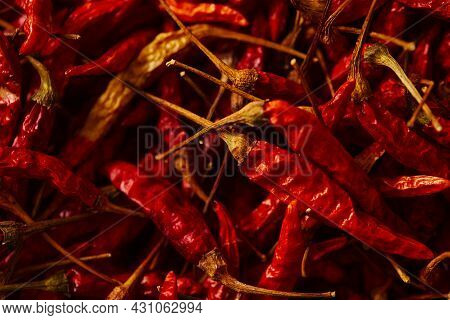Dried Red Hot Chilli Texture Background