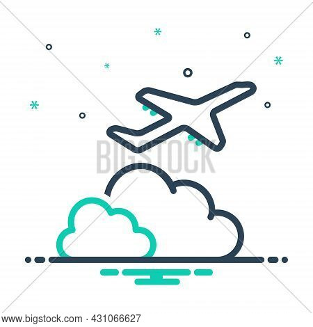 Mix Icon For Beyond Over Above Holiday Away-from On-the-far-side-of Aeroplane Airliner Cloud