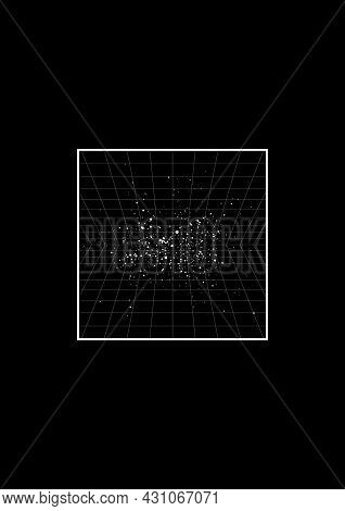 Retrowave T-shirt And Apparel Design With Perspective Grids On Starry Space Background. The 1980s Ae