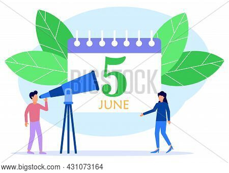 Flat Style Vector Illustration, People Are Preparing For A Special Day, Saving The Planet, World Env