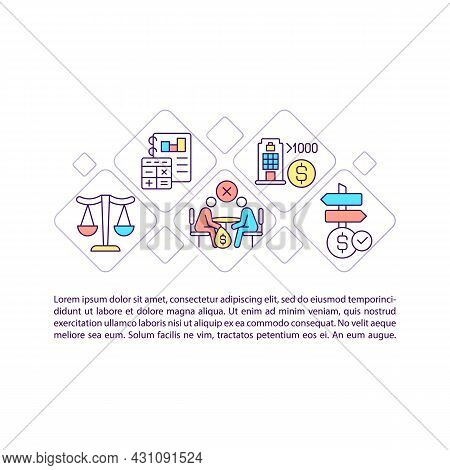 Corporate Social Responsibility Concept Line Icons With Text. Csr Regulation. Ppt Page Vector Templa
