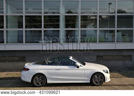 Dusseldorf, Germany - September 19, 2020: Mercedes-benz C-class Convertible Car Parked In Germany. T