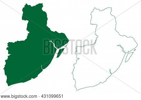Purba Medinipur District (west Bengal State, Republic Of India) Map Vector Illustration, Scribble Sk